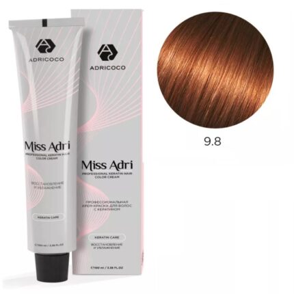 Крем-краска для волос ADRICOCO Miss Adri оттенок 9.8 Очень светлый блонд коричневый 100 мл