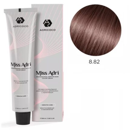 Крем-краска для волос ADRICOCO Miss Adri оттенок 8.82 Светлый коричневый фиолетовый блонд 100 мл