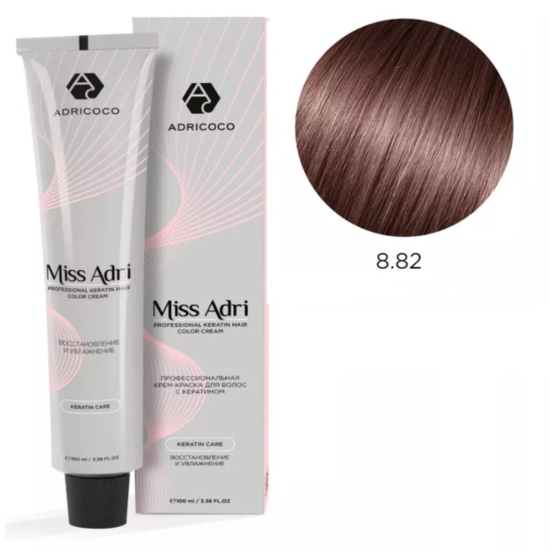 adr184459-800x800-1.jpg Крем-краска для волос ADRICOCO Miss Adri оттенок 8.82 Светлый коричневый фиолетовый блонд 100 мл