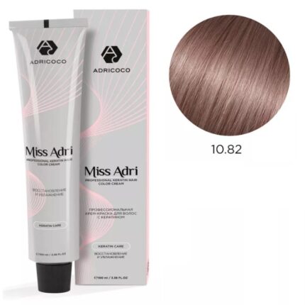 Крем-краска для волос ADRICOCO Miss Adri оттенок 10.82 Платиновый коричневый фиолетовый блонд 100 мл