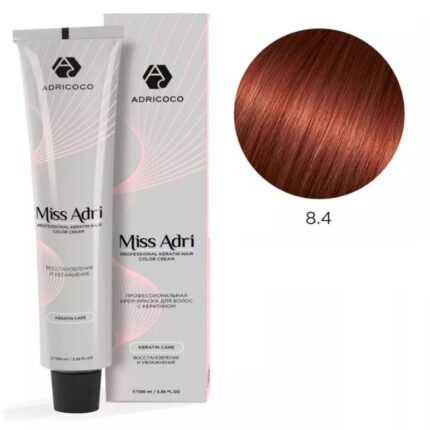 Крем-краска для волос ADRICOCO Miss Adri оттенок 8.4 Светлый блонд медный 100 мл