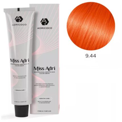 Крем-краска для волос ADRICOCO Miss Adri оттенок 9.44 Очень светлый интенсивный медный блонд 100 мл