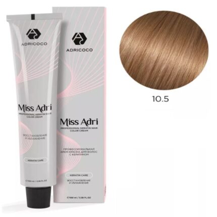 Крем-краска для волос ADRICOCO Miss Adri оттенок 10.5 Платиновый блонд махагоновый 100 мл