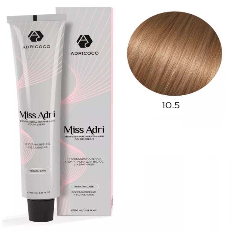 adr184589-800x800-1.jpg Крем-краска для волос ADRICOCO Miss Adri оттенок 10.5 Платиновый блонд махагоновый 100 мл