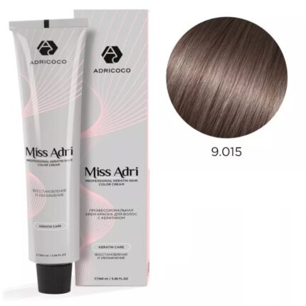 Крем-краска для волос ADRICOCO Miss Adri оттенок 9.015 Очень светлый блондин пастельный стальной 100 мл