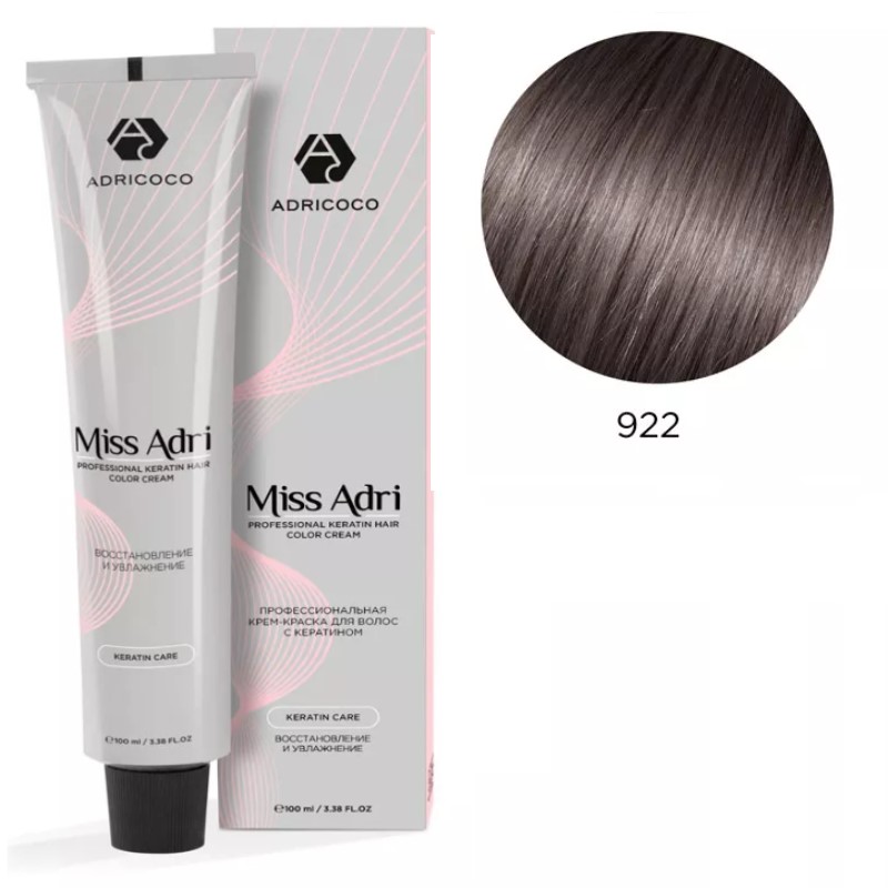 adr184718-800x800-1.jpg Крем-краска для волос ADRICOCO Miss Adri оттенок 922 Осветляющий интенсивный фиолетовый 100 мл