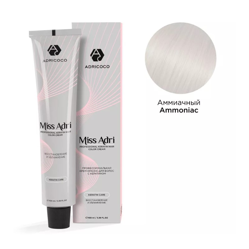 adr184787-800x800-1.jpg Крем-краска для волос ADRICOCO Miss Adri корректор Аммиачный 0/00A 100 мл