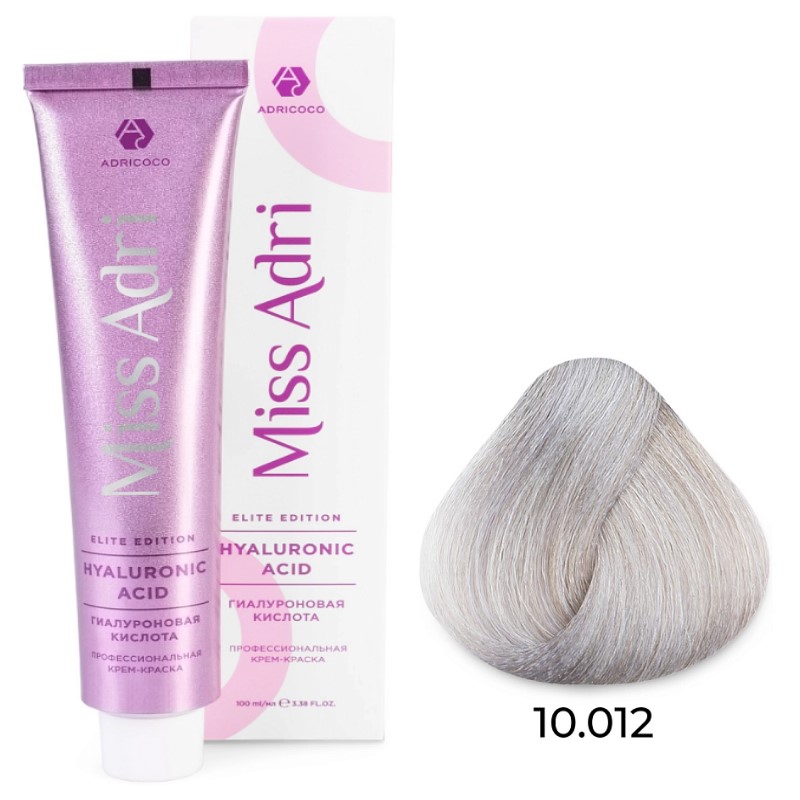 adr7672990-800x800-1.jpg Крем-краска для волос Miss Adri Elite Edition, оттенок 10.012 Платиновый блонд прозрачный пепельный перламутровый ADRICOCO 100 мл