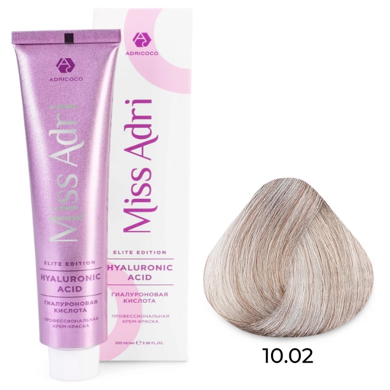 adr7673003-800x800-1.jpg Крем-краска для волос Miss Adri Elite Edition, оттенок 10.02 Платиновый блонд прозрачный фиолетовый ADRICOCO 100 мл