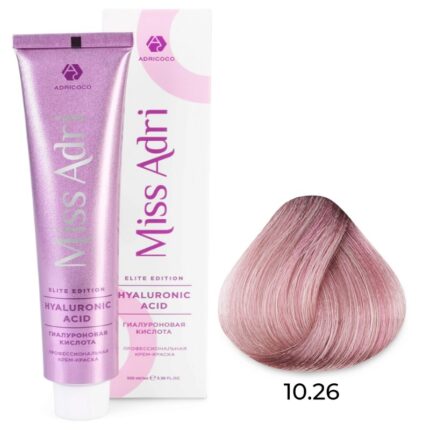Крем-краска для волос Miss Adri Elite Edition, оттенок 10.26 Платиновый блонд розовый ADRICOCO 100 мл