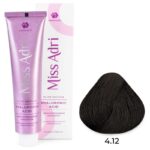 Крем-краска для волос Miss Adri Elite Edition, оттенок 4.12 Коричневый пепельный перламутровый ADRICOCO 100 мл