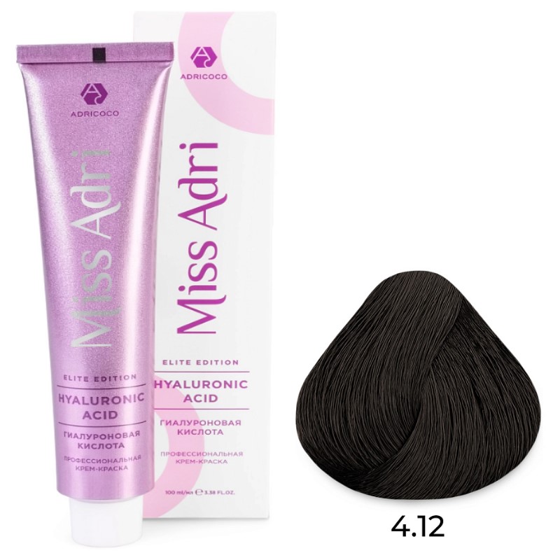 adr7673157-800x800-1.jpg Крем-краска для волос Miss Adri Elite Edition, оттенок 4.12 Коричневый пепельный перламутровый ADRICOCO 100 мл
