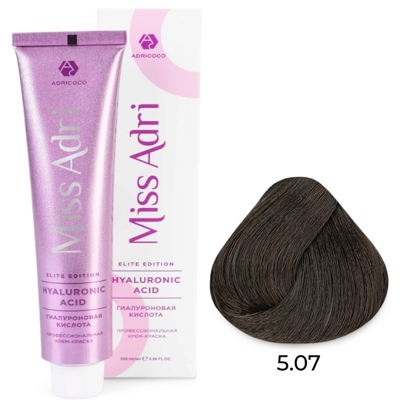 adr7673195-800x800-1.jpg Крем-краска для волос Miss Adri Elite Edition, оттенок 5.07 Светлый коричневый холодный ADRICOCO 100 мл