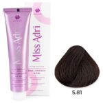 Крем-краска для волос Miss Adri Elite Edition, оттенок 5.81 Светлый коричневый шоколадный пепельный ADRICOCO 100 мл