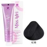 Крем-краска для волос Miss Adri Elite Edition, оттенок 6.18 Темный блонд пепельный коричневый ADRICOCO 100 мл