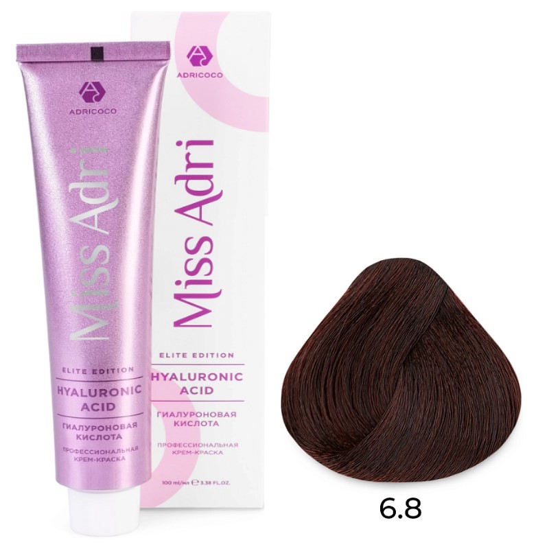 adr7673317-800x800-1.jpg Крем-краска для волос Miss Adri Elite Edition, оттенок 6.8 Темный блонд капучино ADRICOCO 100 мл
