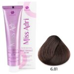 Крем-краска для волос Miss Adri Elite Edition, оттенок 6.81 Темный блонд капучино пепельный ADRICOCO 100 мл