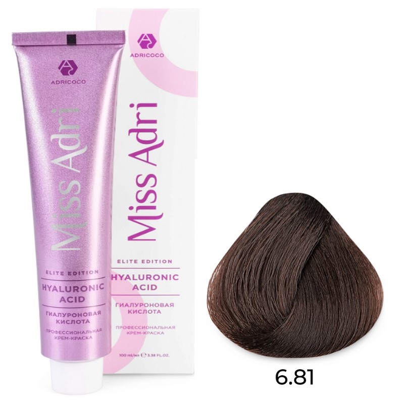 adr7673324-800x800-1.jpg Крем-краска для волос Miss Adri Elite Edition, оттенок 6.81 Темный блонд капучино пепельный ADRICOCO 100 мл