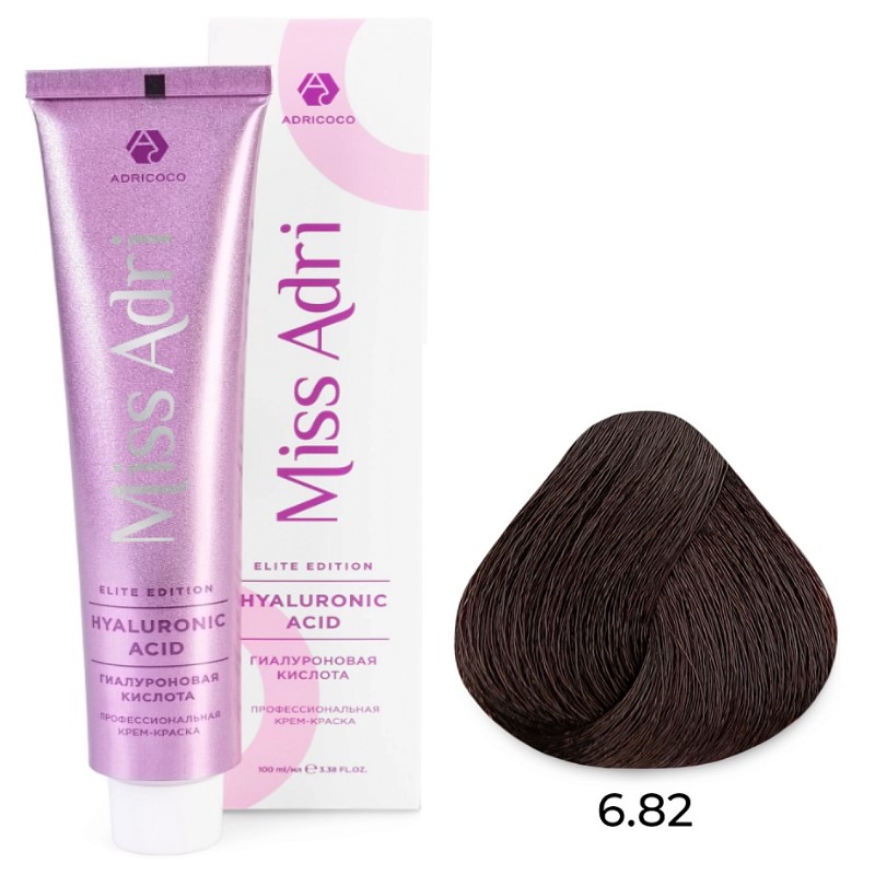 adr7673331-800x800-1.jpg Крем-краска для волос Miss Adri Elite Edition, оттенок 6.82 Темный блонд коричневый фиолетовый ADRICOCO 100 мл