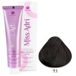 Крем-краска для волос Miss Adri Elite Edition, оттенок 7.1 Блонд пепельный ADRICOCO 100 мл