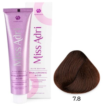 Крем-краска для волос Miss Adri Elite Edition, оттенок 7.8 Блонд карамель ADRICOCO 100 мл
