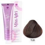 Крем-краска для волос Miss Adri Elite Edition, оттенок 7.81 Блонд карамельный пепельный ADRICOCO 100 мл