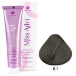 Крем-краска для волос Miss Adri Elite Edition, оттенок 8.1 Светлый блонд пепельный ADRICOCO 100 мл