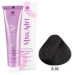 Крем-краска для волос Miss Adri Elite Edition, оттенок 8.18 Светлый блонд пепельный коричневый ADRICOCO 100 мл