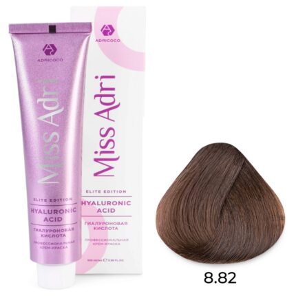 Крем-краска для волос Miss Adri Elite Edition, оттенок 8.82 Светлый коричневый фиолетовый блонд ADRICOCO 100 мл