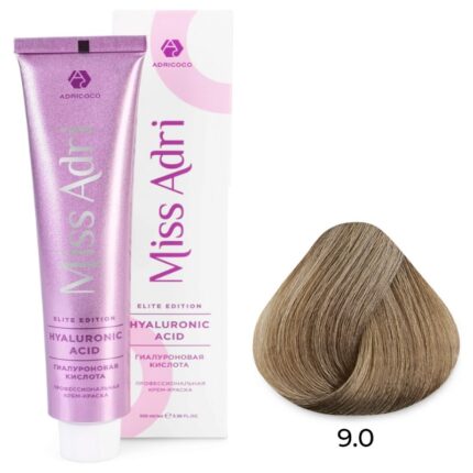 Крем-краска для волос Miss Adri Elite Edition, оттенок 9.0 Очень светлый блонд ADRICOCO 100 мл