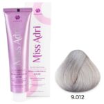 Крем-краска для волос Miss Adri Elite Edition, оттенок 9.012 Очень светлый блонд прозрачный серебристый ADRICOCO 100 мл