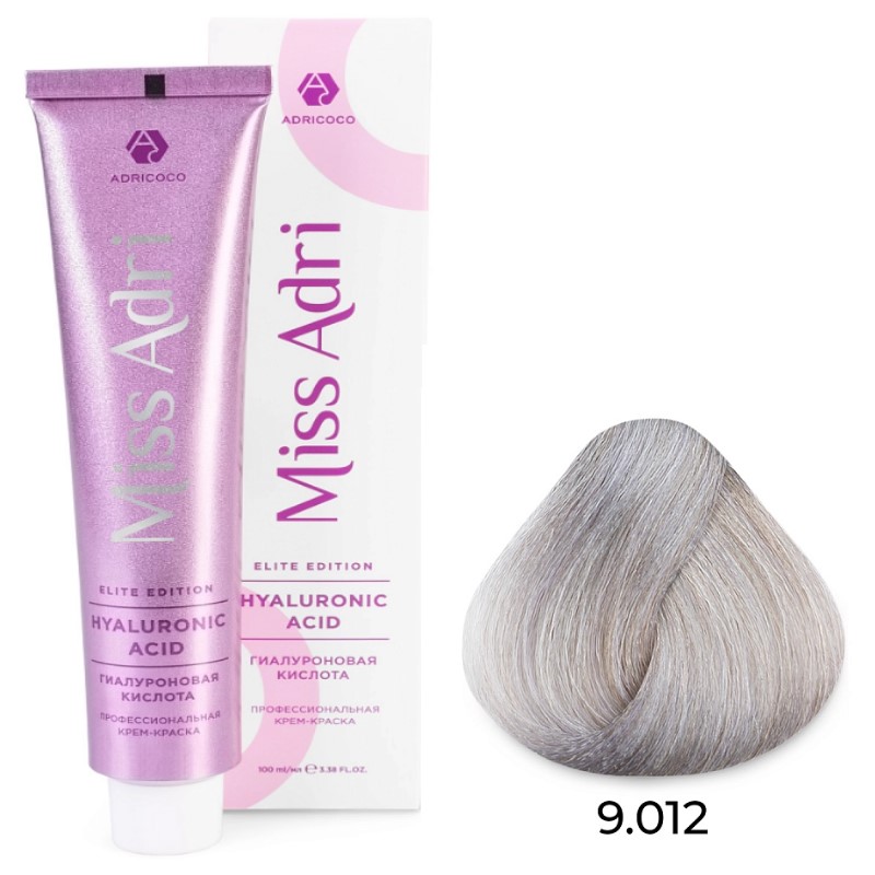 adr7673522-800x800-1.jpg Крем-краска для волос Miss Adri Elite Edition, оттенок 9.012 Очень светлый блонд прозрачный серебристый ADRICOCO 100 мл