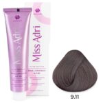 Крем-краска для волос Miss Adri Elite Edition, оттенок 9.11 Очень светлый блонд интенсивный пепельный ADRICOCO 100 мл