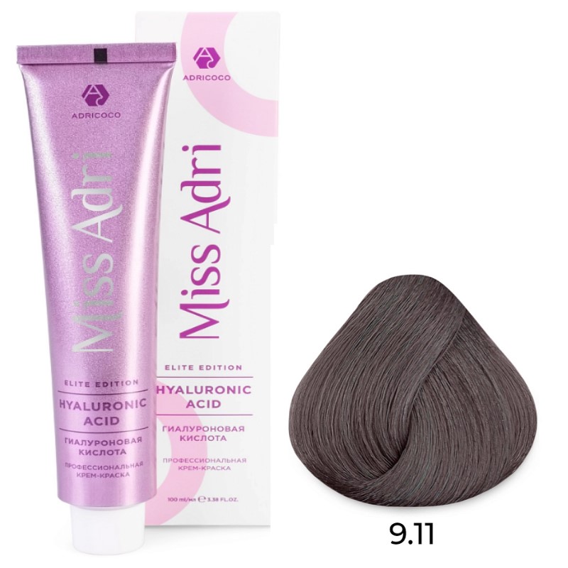 adr7673577-800x800-1.jpg Крем-краска для волос Miss Adri Elite Edition, оттенок 9.11 Очень светлый блонд интенсивный пепельный ADRICOCO 100 мл
