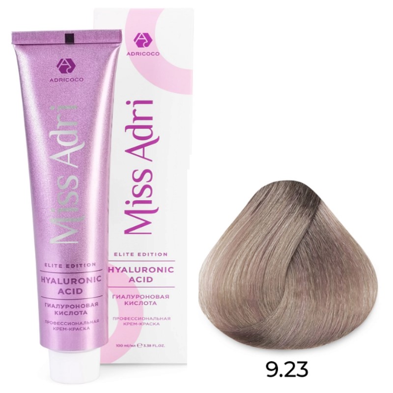 adr7673621-800x800-1.jpg Крем-краска для волос Miss Adri Elite Edition, оттенок 9.23 Очень светлый блонд перламутровый золотистый ADRICOCO 100 мл