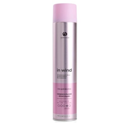 Профессиональный лак для волос In Wind «Сверхсильная фиксация» ADRICOCO 400 мл