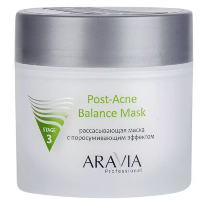 Рассасывающая маска для лица с поросуживающим эффектом, для жирной и проблемной кожи, Post-Acne Balance Mask, 300 мл ARAVIA