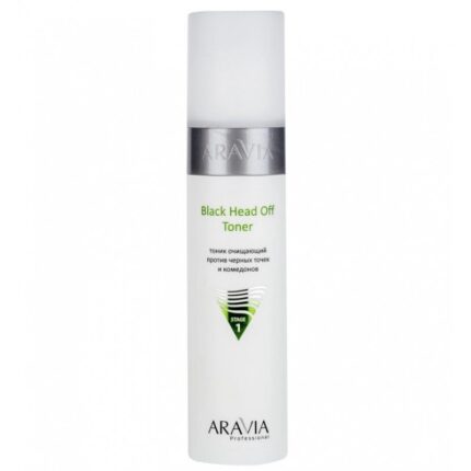 Очищающий тоник против черных точек и комедонов, для жирной и проблемной кожи, Black Head Off Toner, 250 мл ARAVIA