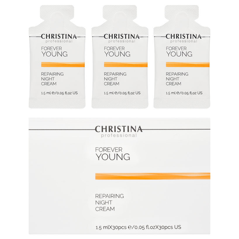 ce09be16e1168cc51af089f039b890be.png Christina Forever Young Repairing Night Cream Ночной восстанавливающий крем 1.5 мл х 30 шт