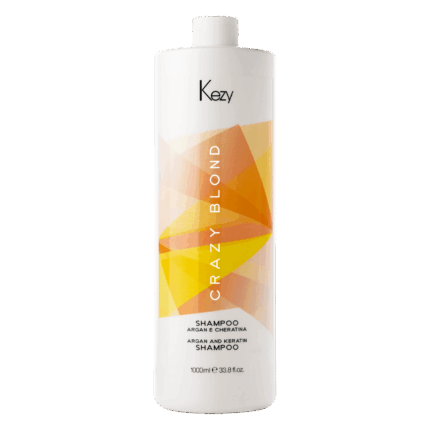 Crazy Blond Argan and Keratin Shampoo Шампунь деликатный для поврежденных волос 1000 мл KEZY