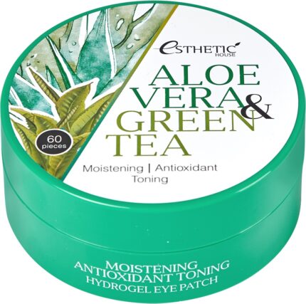 Гидрогелевые патчи для глаз Алоэ/Зелёный чай / Aloe Vera&Green tea Hydrogel Eye Patch, 60 шт