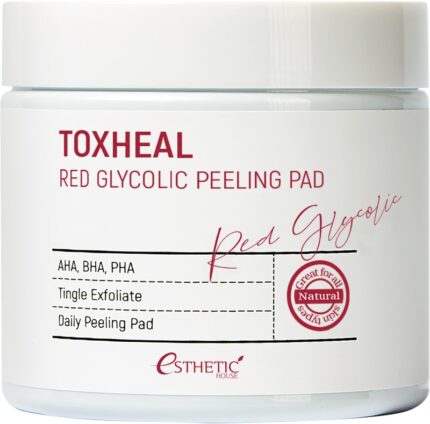 esh012234, Пилинг-подушечки МИНДАЛЬНЫЕ Toxheal Red Glyucolic Peeling Pad, 100 мл (100 шт), ESTHETIC HOUSE