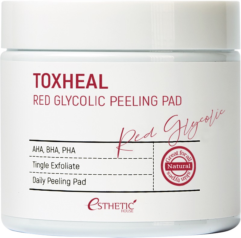 eh99989417814-1.jpg esh012234, Пилинг-подушечки МИНДАЛЬНЫЕ Toxheal Red Glyucolic Peeling Pad, 100 мл (100 шт), ESTHETIC HOUSE
