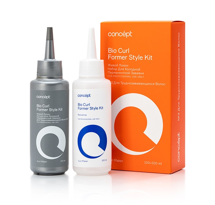 eh99989423239-1.jpg Набор для холодной перманентной завивки для труднозавиваемых волос №3 Живой локон Bio Curl 100 мл+100 мл CONCEPT