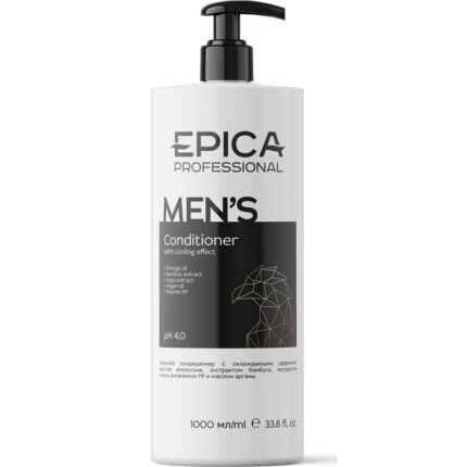 EPICA MEN'S, Мужской кондиционер с охлаждающим эффектом, маслом апельсина и экстрактом бамбука, 1000 мл