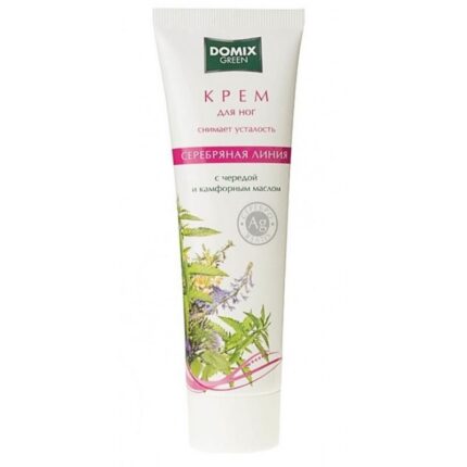 DOMIX GREEN Крем для ног Снятие усталости и отечности с чередой и камфорным маслом и наносеребром 100 мл