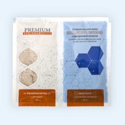 Суперальгинатная маска Биоплацентарное омоложение с гиалуроновой кислотой 20 гр + 60 мл PREMIUM