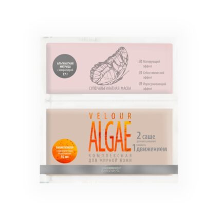 Суперальгинатная маска Velour Algae комплексная для жирной кожи 17 гр + 50 мл PREMIUM