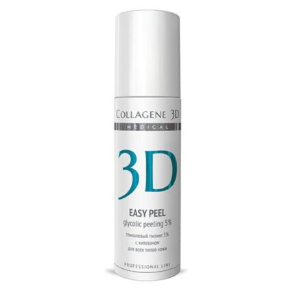 Гель-пилинг для лица EASY PEEL с хитозаном на основе гликолевой кислоты 5% (pH 3,2), 30 мл,, COLLAGENE 3D Medical