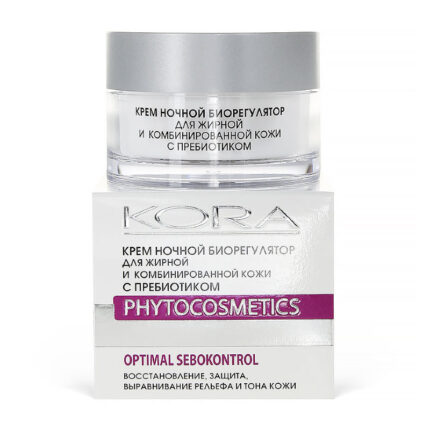 Крем ночной биорегулятор для комбинированной жирной кожи с пребиотиком 50 мл KORA 44096
